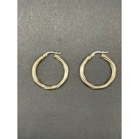 Ladies 9ct Yellow Gold Round Hoop Earrings