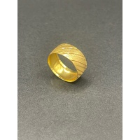 Unisex 21ct Yellow Gold Wide Band Ring