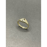 Unisex 9ct Yellow Gold Initial Letter S Ring