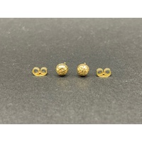 Ladies 18ct Yellow Gold Half Circle Stud Earrings
