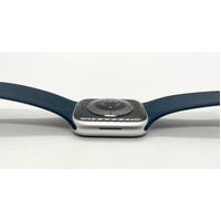 Apple Watch Series 9 45mm GPS Silver Aluminum Case with Storm Blue Sport Band