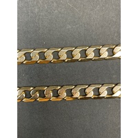 Mens 9ct Yellow Gold Curb Link Necklace