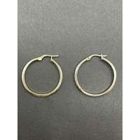 Ladies 9ct Yellow Gold Round Hoop Earrings