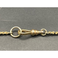 Ladies 9ct Yellow Gold Trombone Twist Link Necklace