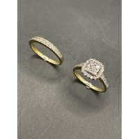 Ladies 18ct Yellow Gold Diamond Ring Set