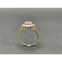 Ladies 9ct Yellow Gold Purple Gemstone Vintage Design Ring