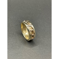Mens 9ct Yellow Gold Curb Pattern Ring
