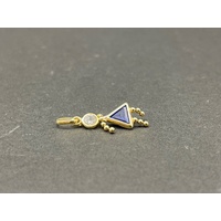 Ladies 9ct Yellow Gold Girl Figure Gemstone Pendant