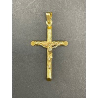 Unisex 18ct Yellow Gold Crucifix Pendant