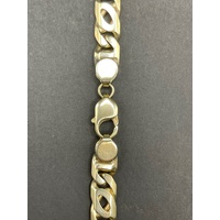 Men's 9ct Yellow Gold Double Birdseye/Anchor Link Necklace