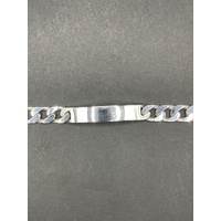 Mens 925 Sterling Silver ID Curb Link Bracelet
