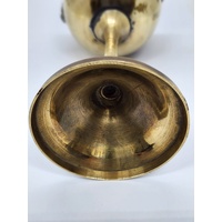 Vintage Brass Goblet with Ornamental Inlay 15cm