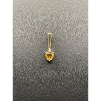 Ladies 9ct Yellow Gold Orange Gemstone Pendant
