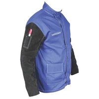 Weldclass Promax BF3 Blue FR with Leather Sleeves Size 3XL Welders Jacket