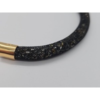 Swarovski Stardust 36cm Double Twist Bracelet Black Gold Size Small