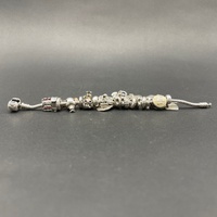 Ladies 925 Sterling Silver Snake Link Charm Bracelet