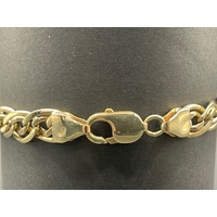 Unisex 9ct Yellow Gold Double Link Bracelet