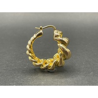 Ladies 18ct Yellow Gold Fancy Hoop Earrings
