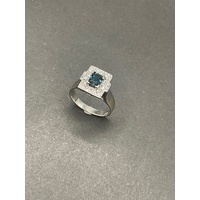Ladies 18ct White Gold Diamond and Sapphire Ring
