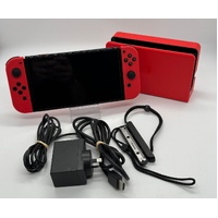 Nintendo Switch OLED Mario Red Edition Handheld Console with Joy-Con Stand Leads