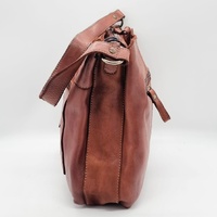 Evity Genuine Leather Shoulder Bag Crossbody Purse Reddish Brown with Dust Bag