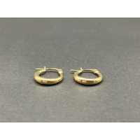 Ladies 9ct Yellow Gold Round Huggie Hoop Earrings