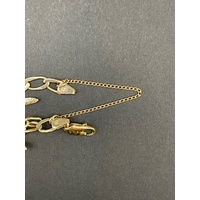 Ladies 9ct Yellow Gold Oval Curb Link Charm Bracelet