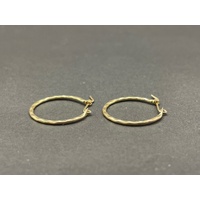 Ladies 9ct Yellow Gold Round Hoop Earrings