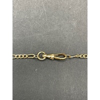 Ladies 9ct Yellow Gold Figaro Link Chain & Bar Pendant