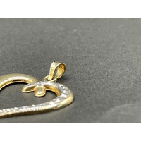 Ladies 9ct Two Tone Gold Heart Pendant