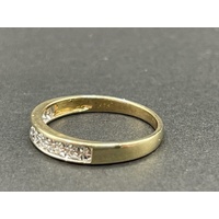 Ladies 9ct Yellow Gold Diamond Band Ring