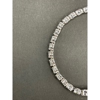 Ladies 925 Sterling Silver Tennis Bracelet