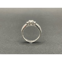 Ladies 18ct White Gold Diamond Double Ring