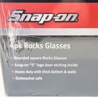 Snap-On 4 Pack Rounded Square Rocks Glasses SSX22P104 Premium Drinkware Set