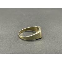 Mens 9ct Yellow Gold Signet Diamond Ring