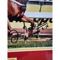 1996 Melbourne Cup Framed Photo Saintly and Darren Beadman Signed