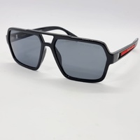 Prada Linea Rossa SPS01X Polarised Sunglasses Black Frame and Dark Grey Lenses