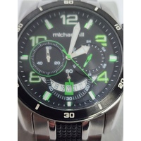 Michael Hill Mens Chronograph Watch Stainless Steel Black Dial 100M