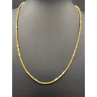 Unisex 21ct Yellow Gold Double Link Necklace