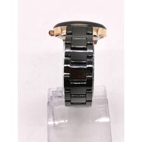 Folli Follie Ladies Rose Gold Black Watch WF1B040BD with Crystal Bezel