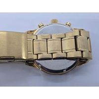 Fossil Flynn Chronograph Gold Tone Stainless Steel Mens Watch BQ1128 46mm 5ATM