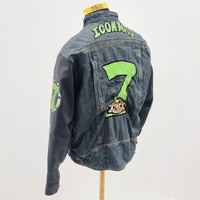 Icon Moto Strongarm 7 Denim and Leather Mens Motorcycle Jacket Size L