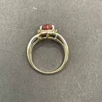 Ladies 9ct Yellow Gold Pink Gemstone Ring