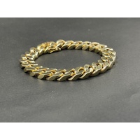 Mens 9ct Yellow Gold Chunky Curb Link Bracelet