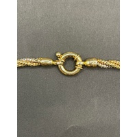 Ladies 18ct Two Tone Gold Bead Rope Link Necklace