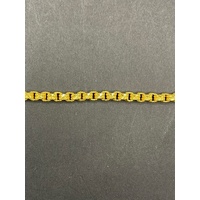 Unisex 23ct Yellow Gold Box Link Bracelet