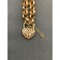 Ladies 9ct Rose Gold Belcher Link Bracelet