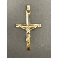 Unisex 9ct Yellow Gold Crucifix Cross Pendant