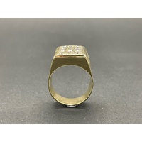 Mens 18ct Yellow Gold Diamond Ring