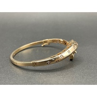 Ladies 18ct Yellow Gold Round Panther Bangle